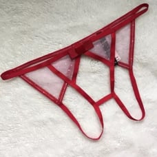 Victoria’s Secret very sexy Cheekini panty Red Mesh Bows size large