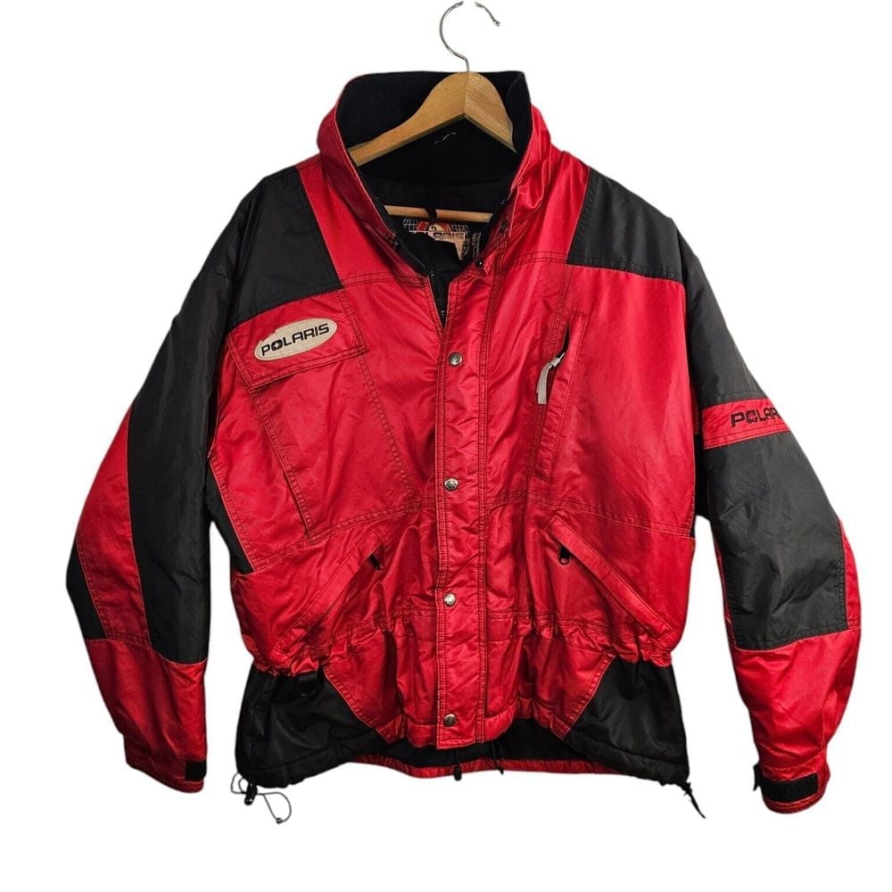 Vintage Polaris Jacket Zip Up Thinsulate Ultra Red Ski Snowmobile Women's Large