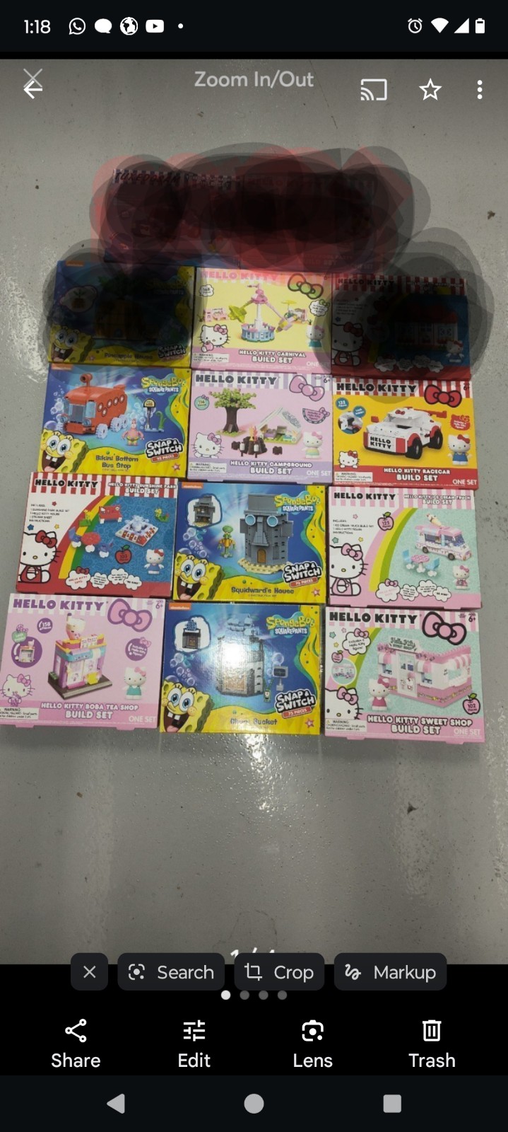 Hello Kitty, SpongeBob SquarePants building kits lot of 14.