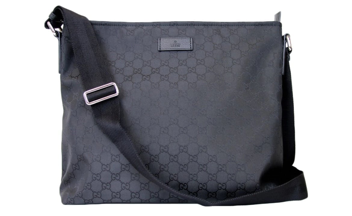 Gucci Top Zip Messenger Monogram GG Black with Dust Bag