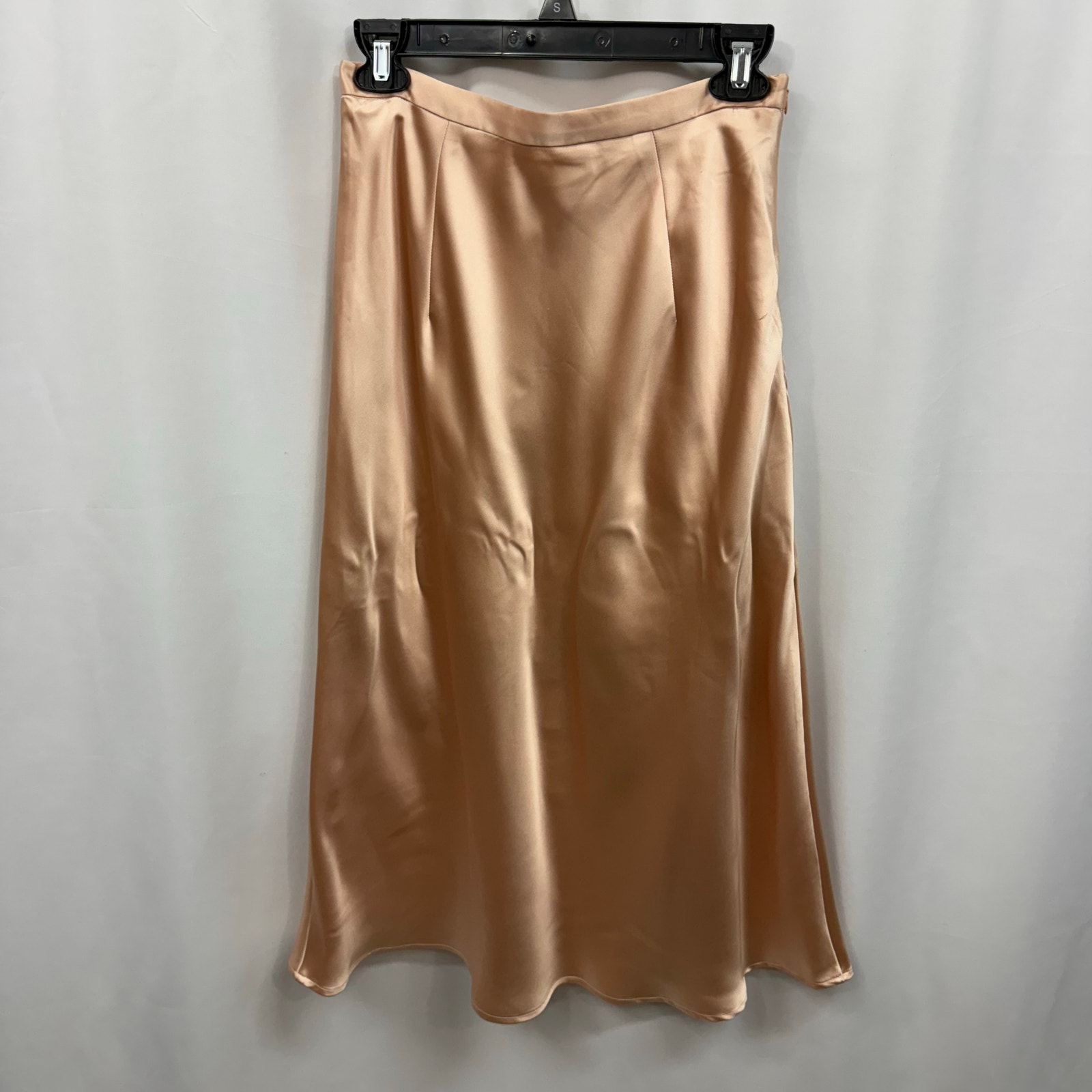 Commense Pink Beige Faux Silk A-Line Half Lined Midi Skirt Small NWT