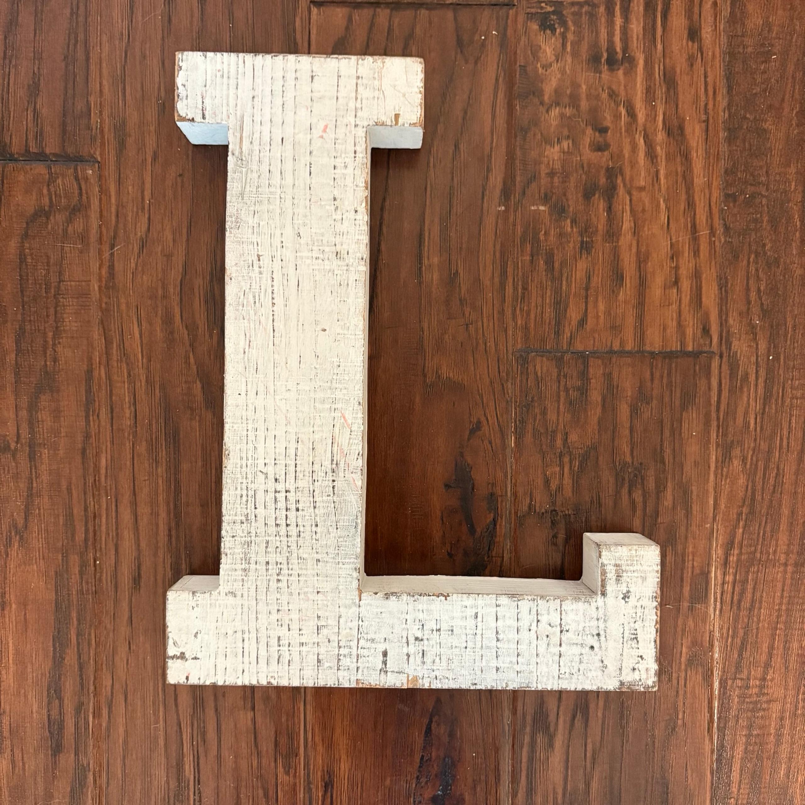 Rustic White Wooden Letter Decor