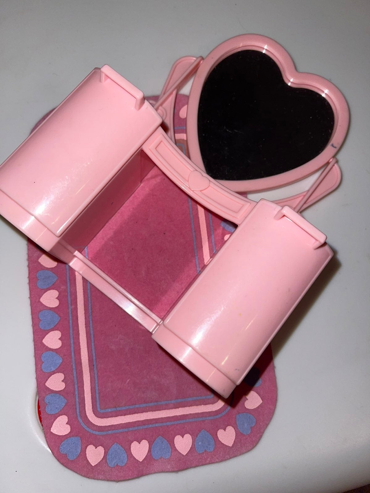 Playskool heart dresser mirror pink Dollhouse HTF
