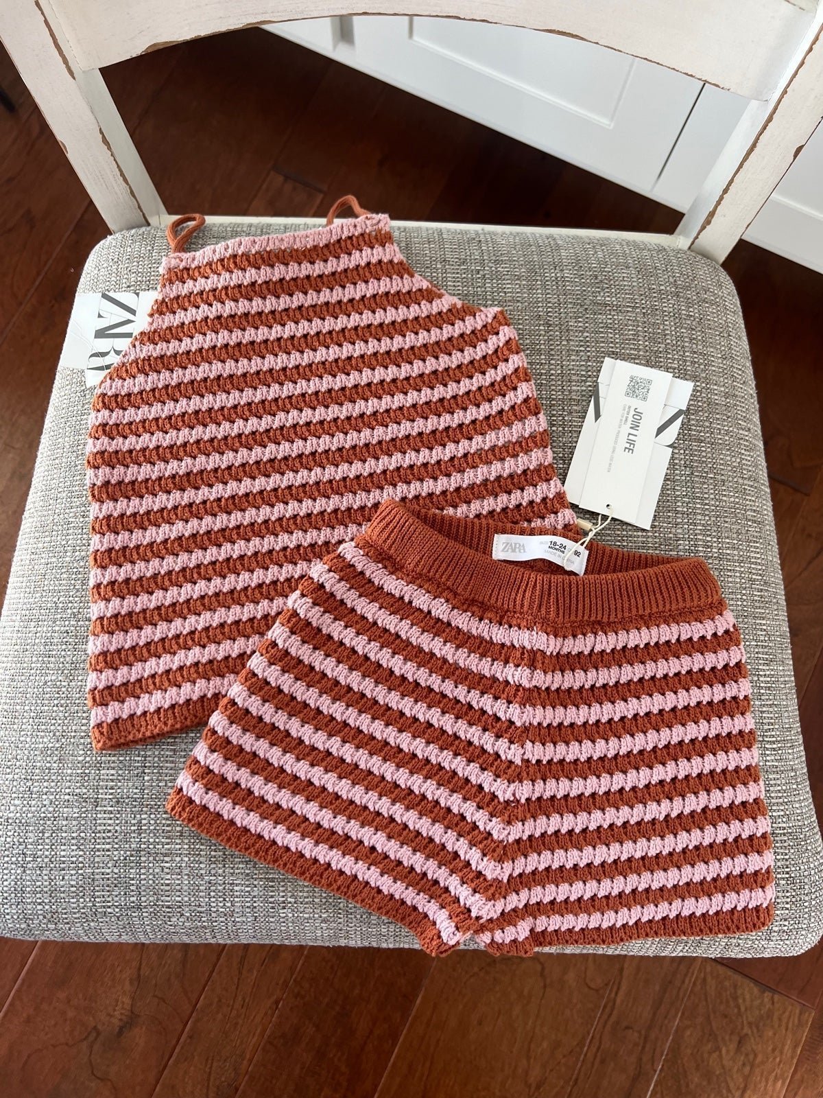 New Zara Striped Crocheted Outfit