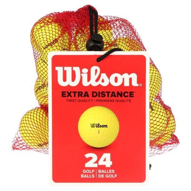 Wilson Golf Balls with Mesh Bag, Yellow, 24 Pack