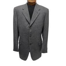 Canali Men's Size 52R EU (42 US) Blazer Jacket 3-Button Dark Gray Wool Italy euc