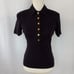 Tory Burch Button Up Navy Polo T-shirt