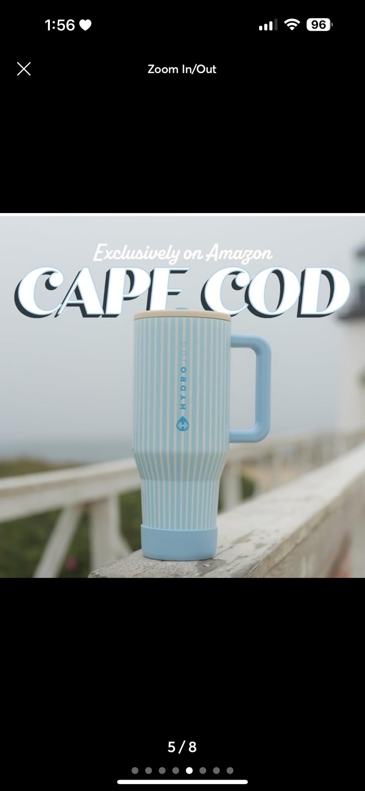 Hydrojug Cape Cod 40 oz Traveler Water Bottle with Rubber Base NIB