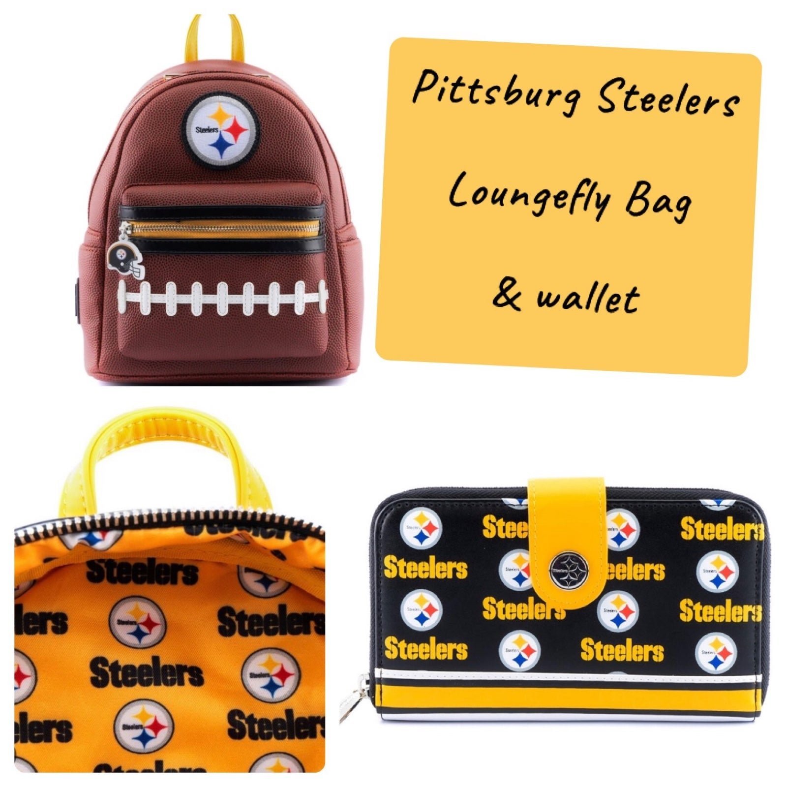 Loungefly Pittsburg Steelers backpack and wallet BNWT
