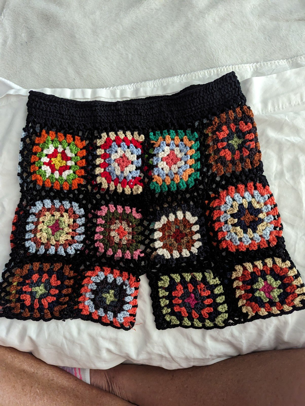Granny Square Crochet Shorts/Bathing Suit Cover Size Large