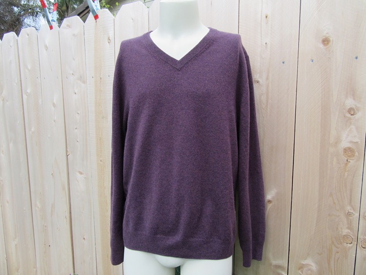 Bloomingdale's The Men's Store Purple 100% Cashmere V-Neck Sweater Size XL