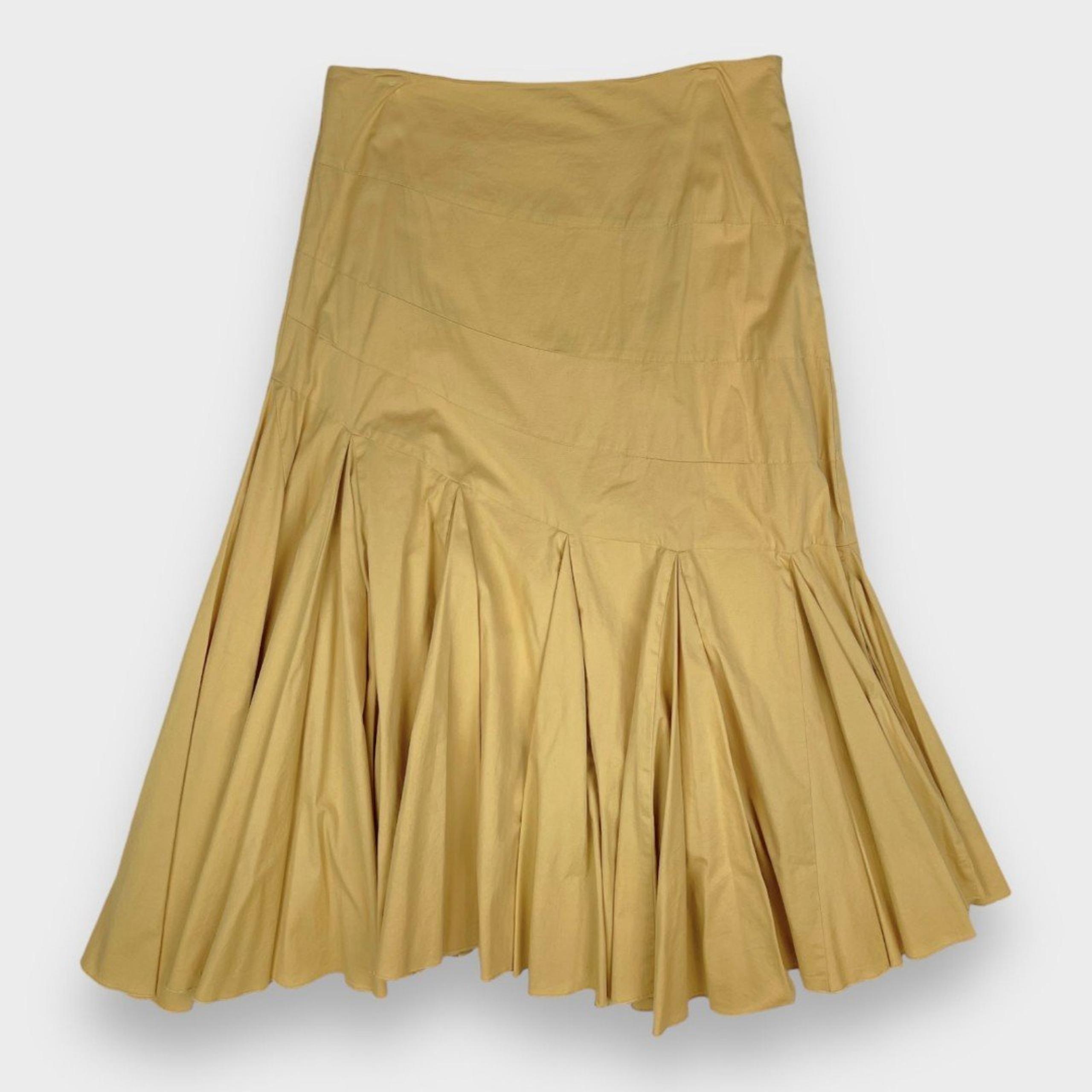 Anthropologie Maeve Godet Asymmetrical Maxi Skirt in Mustard Women's US 6