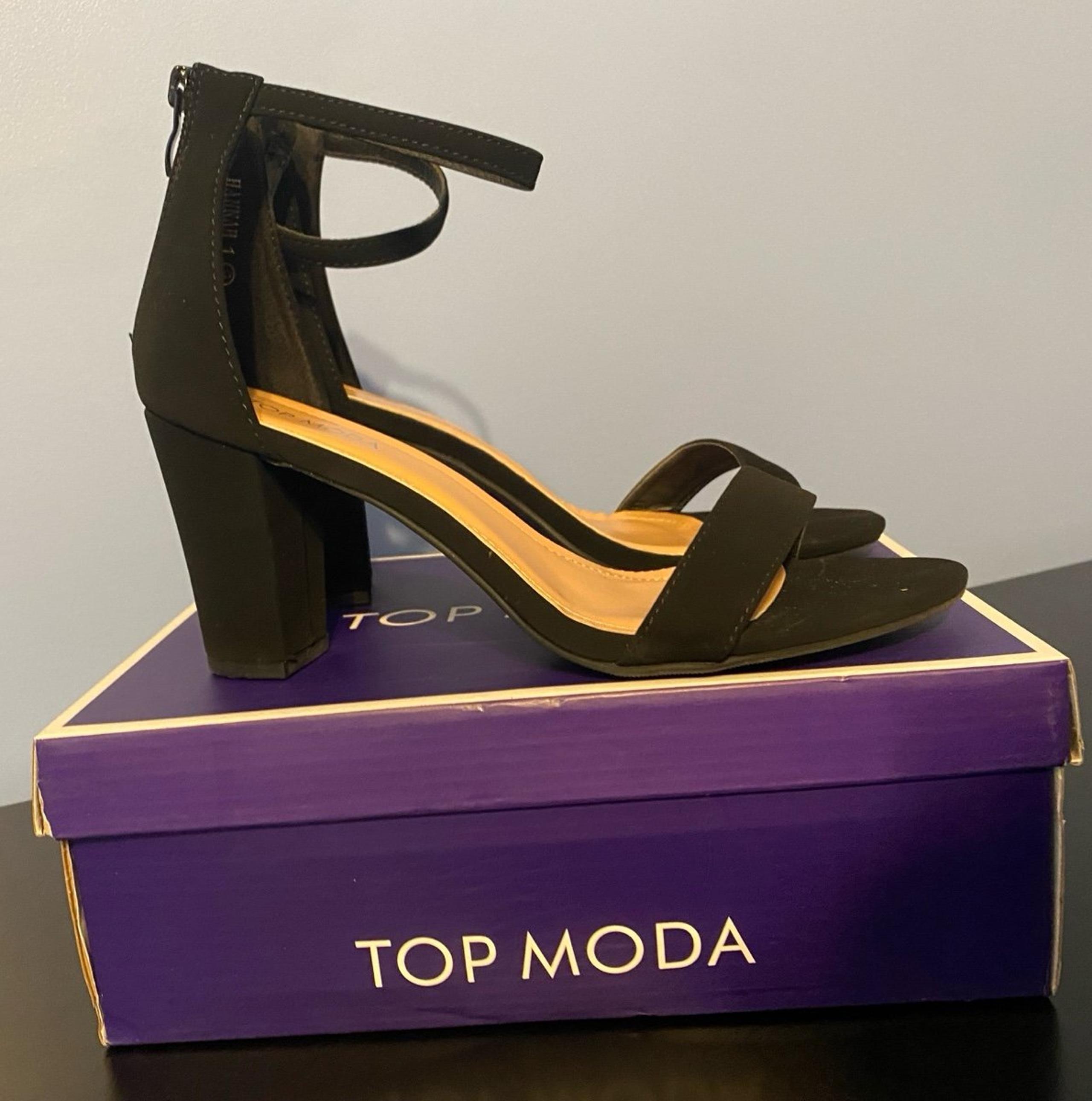 TOP MODA Hannah 1 Ankle Strap Dressy High Heel Sandal, Women's Size 9, Black