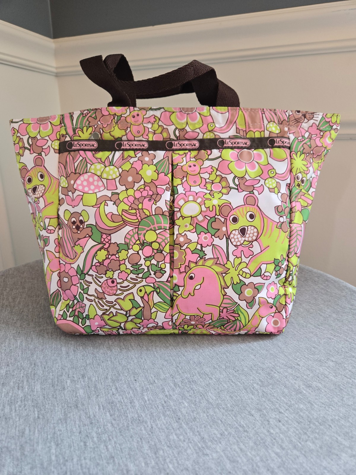 LeSportsac tote - rare jungle mushroom print