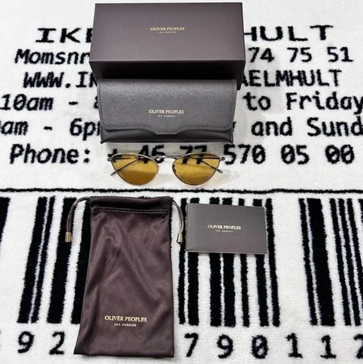 Oliver Peoples Lelaina OV1239S 528453 Antique Gold/deep Amber Cat Eye Sunglasses