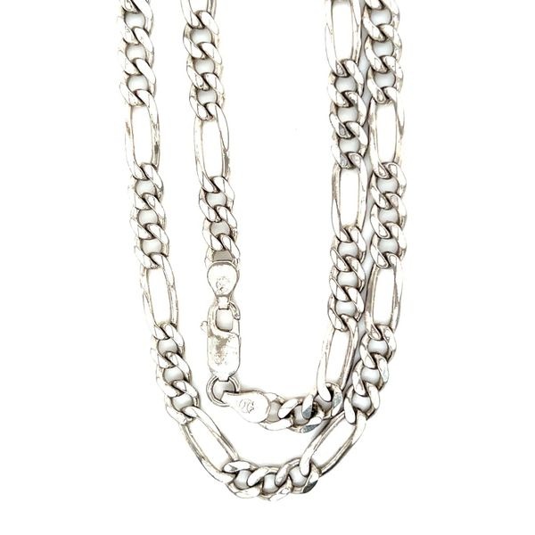 Thick 925 Sterling Silver Figaro Necklace