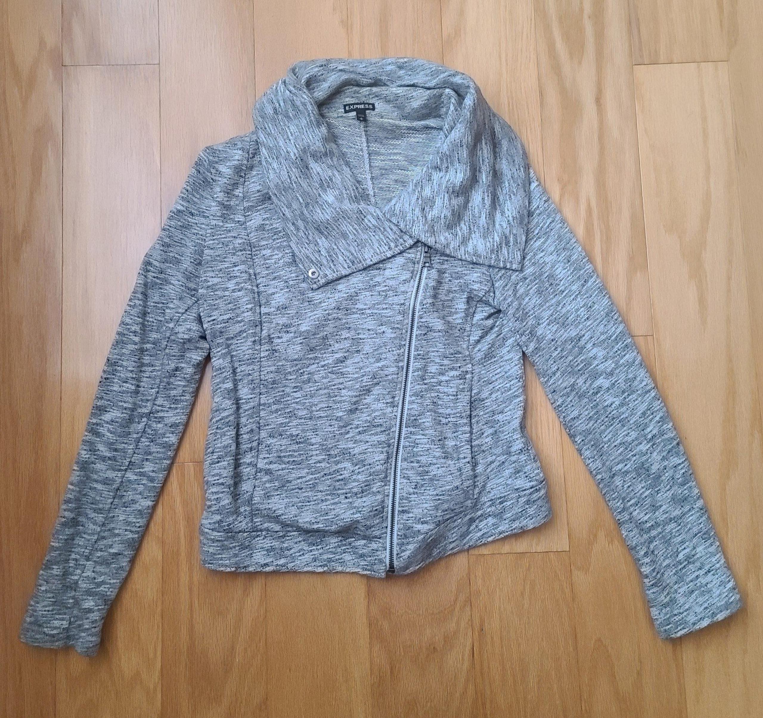 Express women's spring grey zipper jacket size M medium