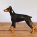 Rare Large Vintage Porcelain Doberman Statue
