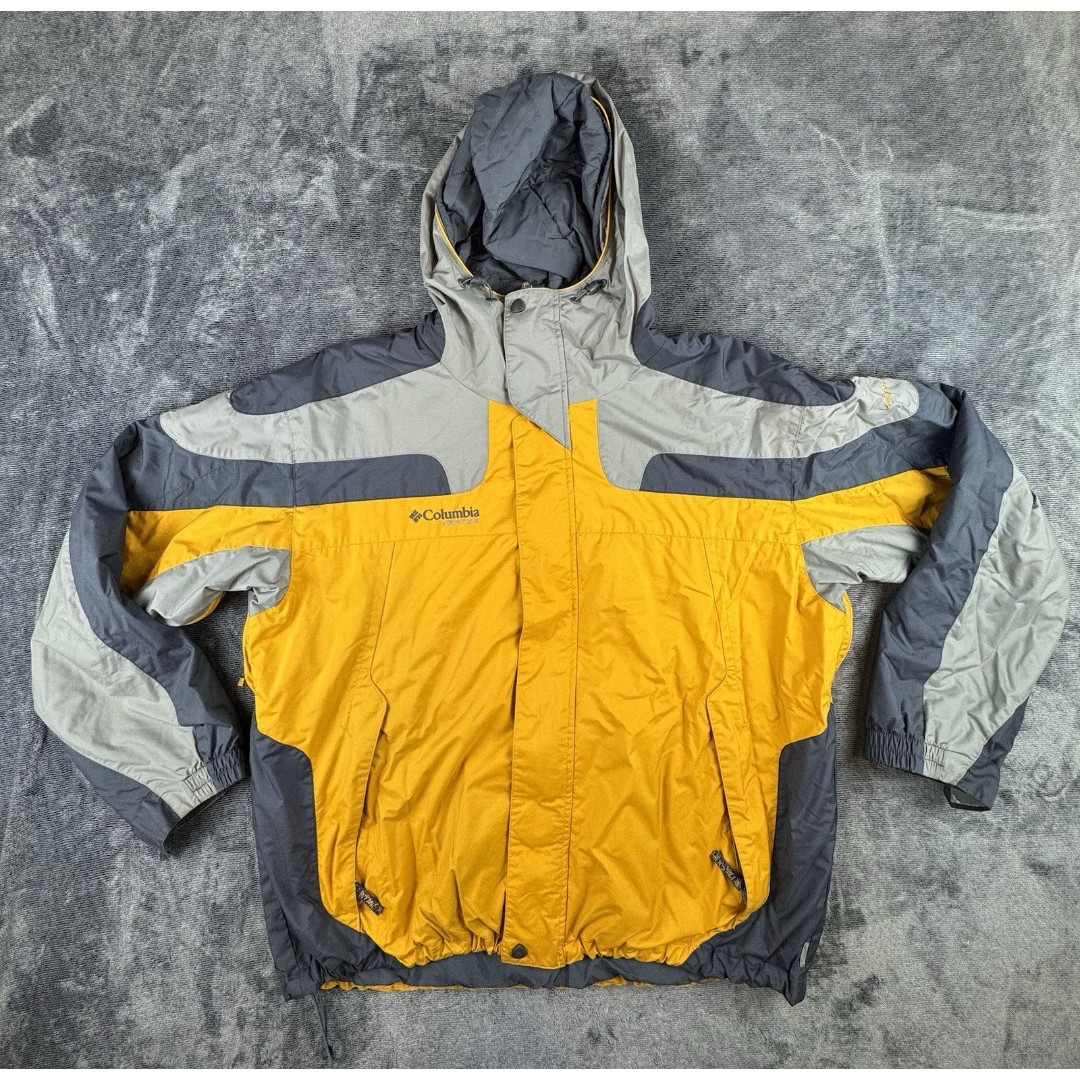 Columbia Mens Vertex Jacket Size XL Coat Yellow 3 Waterproof Hooded Snow Ski