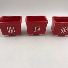 Rae Dunn Ceramic 4in USA Tabletop Decoration 3 Piece Set AA01B15020