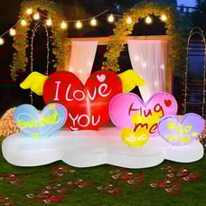 6FT Long Valentines Day Inflatables Love Heart Combo Outdoor Decorations