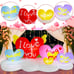 6FT Long Valentines Day Inflatables Love Heart Combo Outdoor Decorations