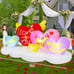 6FT Long Valentines Day Inflatables Love Heart Combo Outdoor Decorations