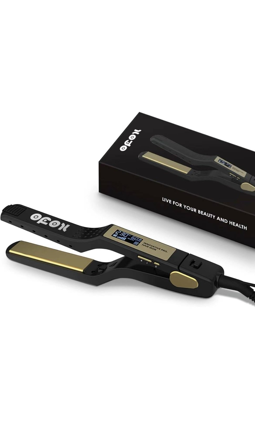 Titanium Flat Iron Hair Straightener and Curler, 2-in-1 Ion Hair Styler