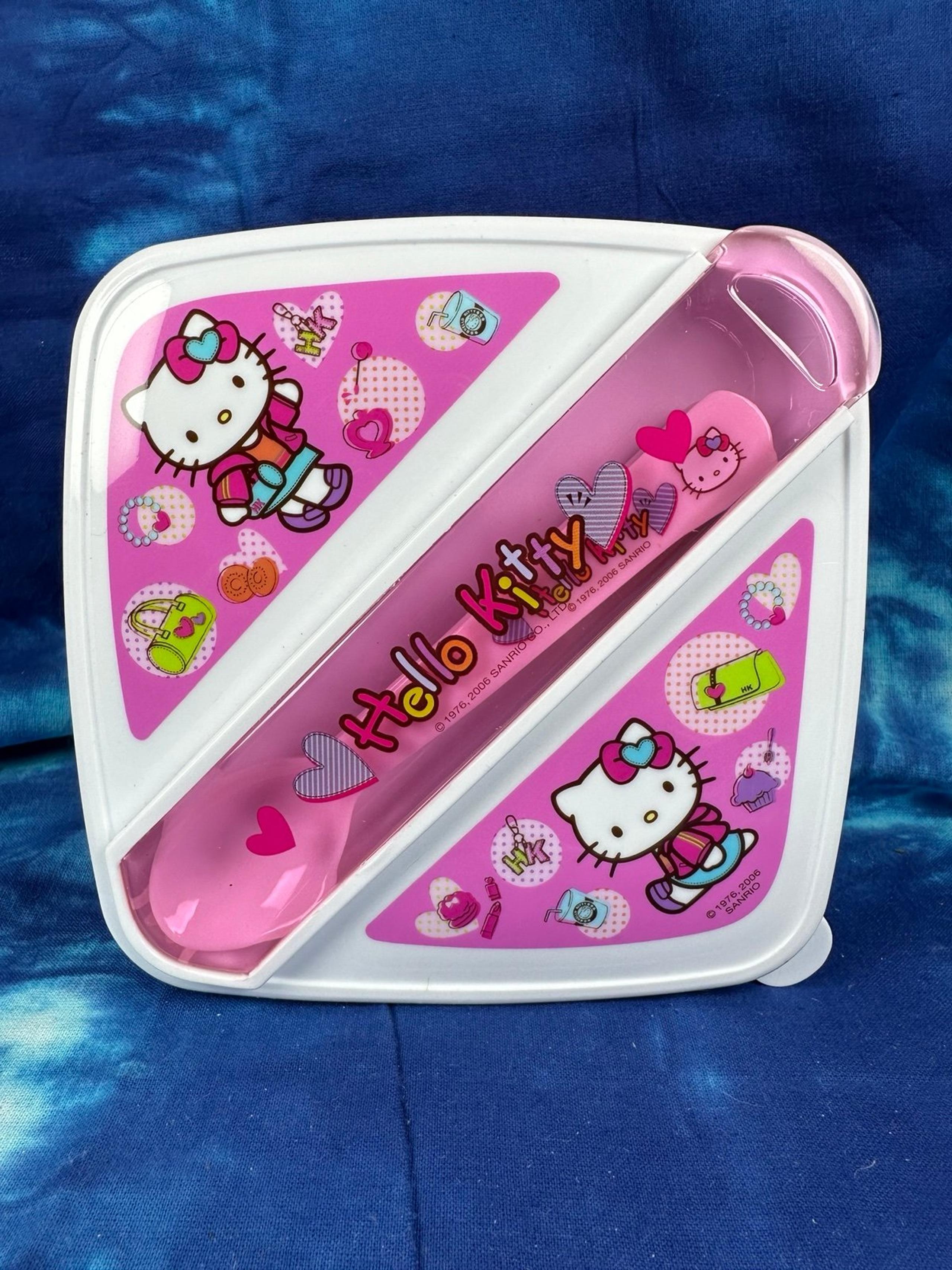 2006 y2k Sanrio Hello Kitty Food Storage Container with Fork & Spoon New
