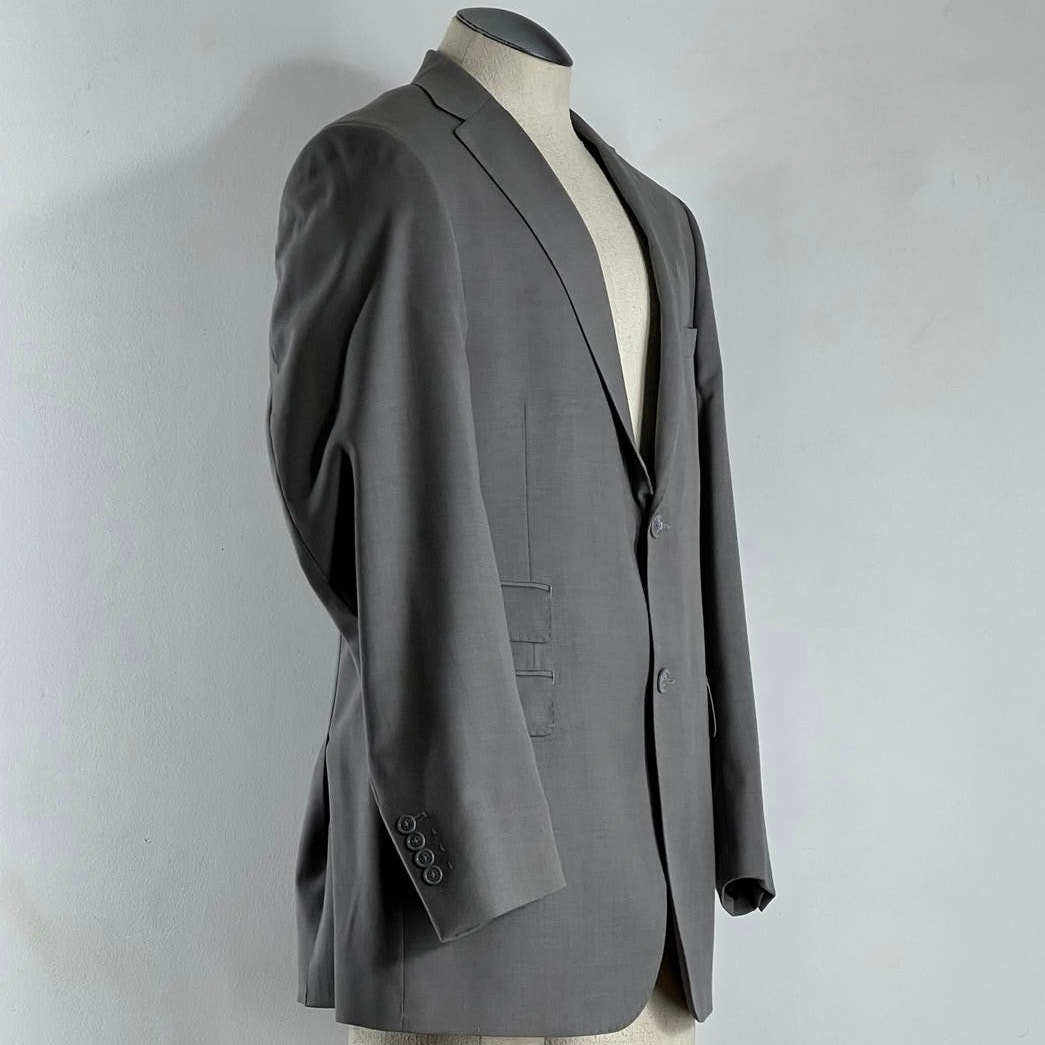 Gino Valentino Men's Blazer 150'S Gray Wool Silk Sport Coat Jacket Size 42