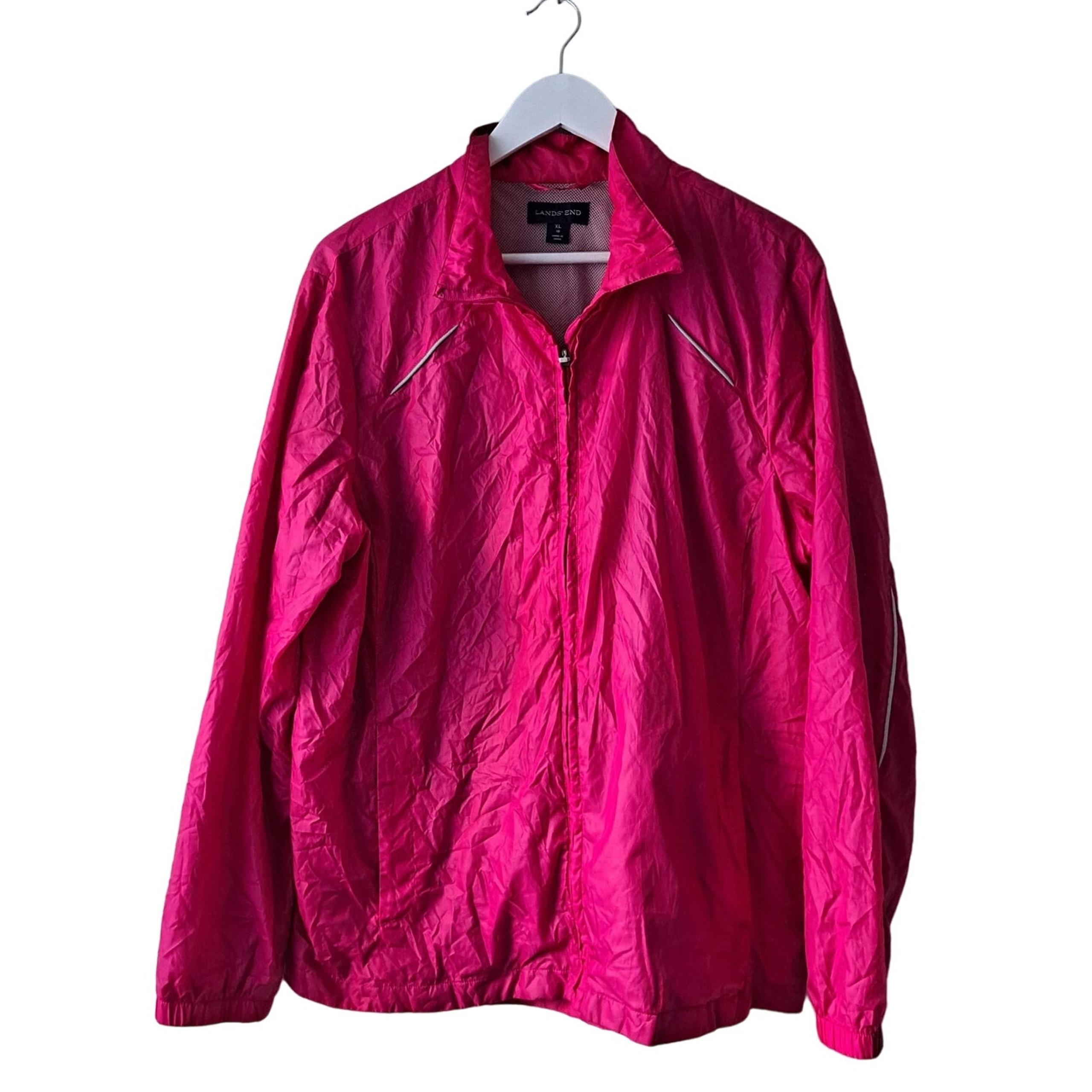 Lands' End Jacket Lightweight Performance Windbreaker Running Pink Women Size XL