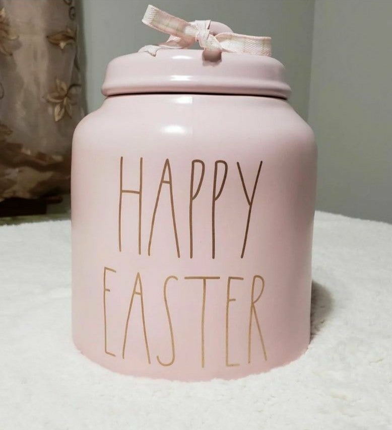 Rae Dunn Happy Easter Canister PINK