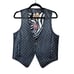 King Ranch Leather Vest Quilted Zebra Lined Western Style Black Size M
