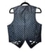 King Ranch Leather Vest Quilted Zebra Lined Western Style Black Size M