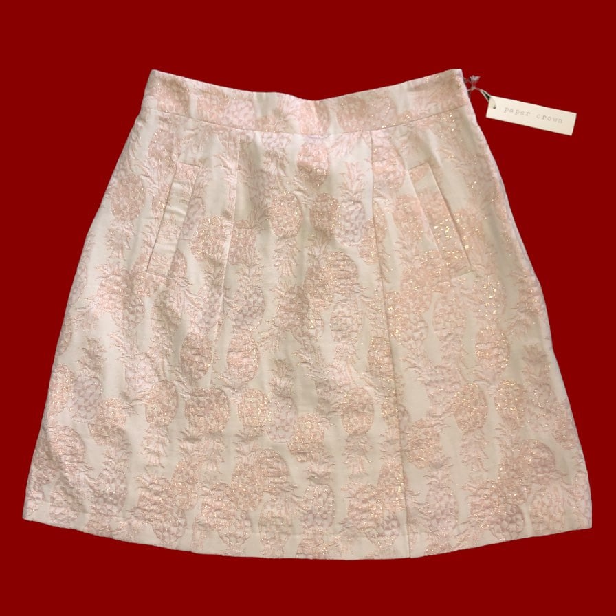 Paper Crown Metallic Thread Pineapples Skirt 6