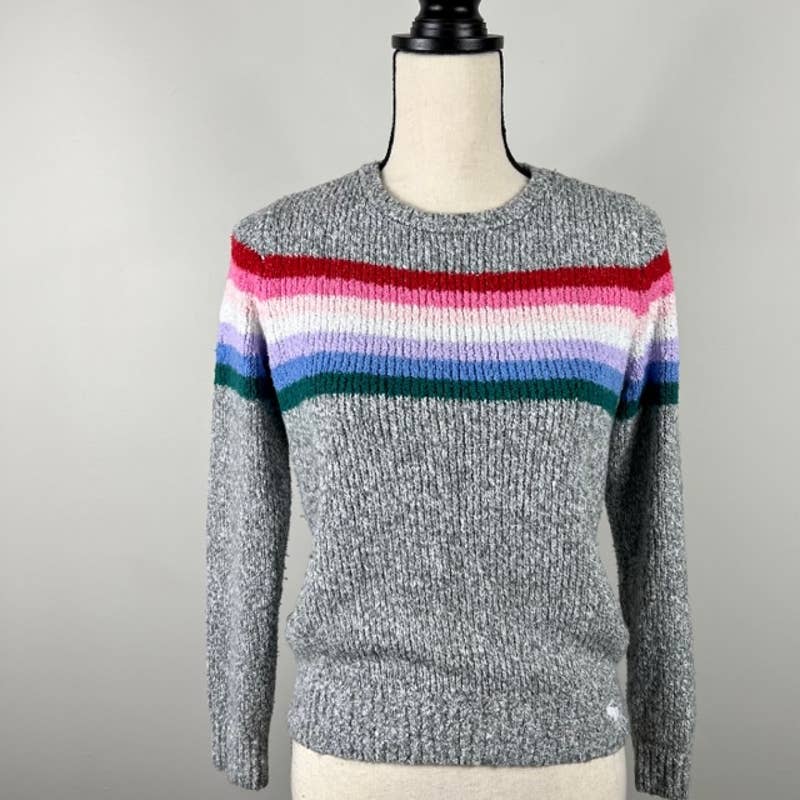 abercrombie kids A&F Girls Striped Rainbow Sweater Kids 11-12 Women's Small