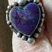 Purple Mojave turquoise heart sterling silver ring