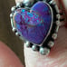 Purple Mojave turquoise heart sterling silver ring