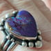 Purple Mojave turquoise heart sterling silver ring