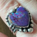 Purple Mojave turquoise heart sterling silver ring