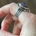 Purple Mojave turquoise heart sterling silver ring