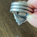 Purple Mojave turquoise heart sterling silver ring