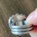 Purple Mojave turquoise heart sterling silver ring