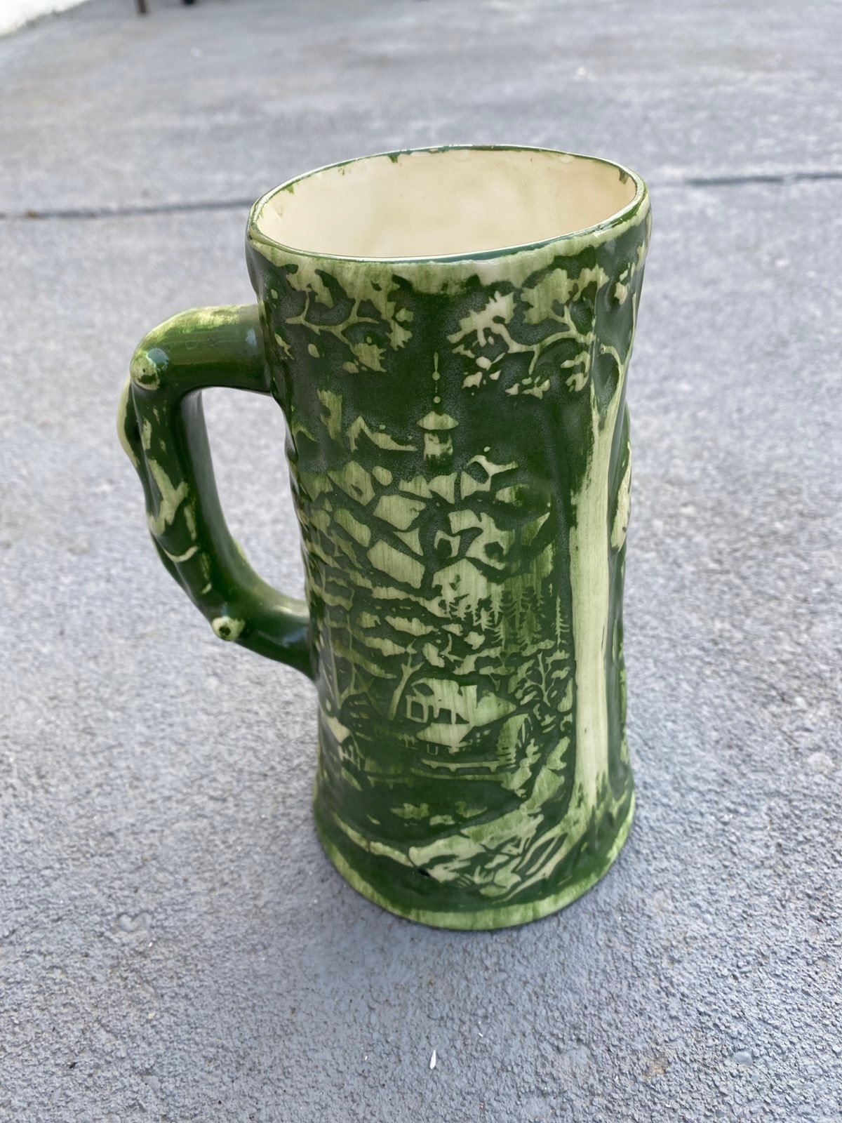 Green Beer Stein 1960's vintage Mug
