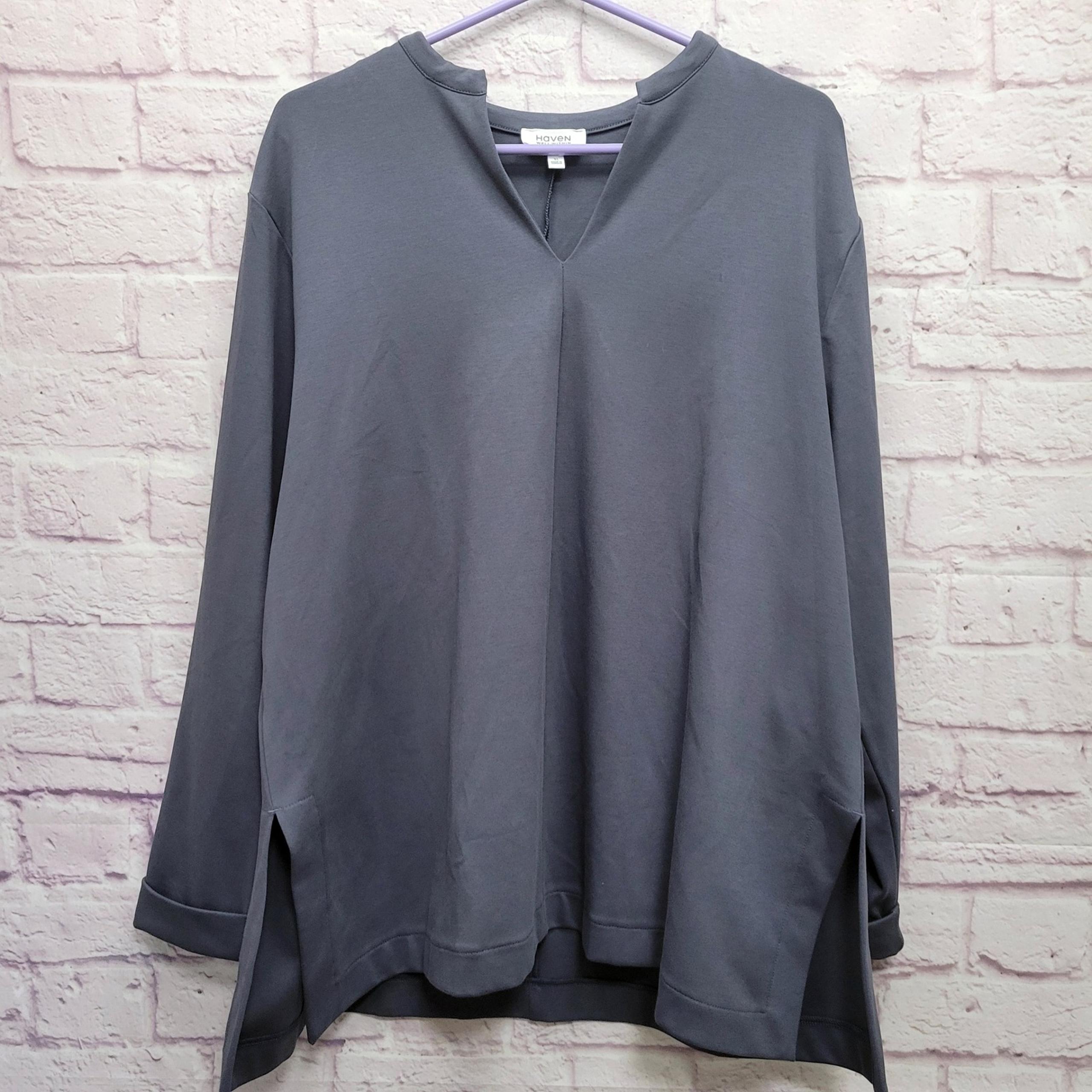 Haven Well Within Organic Cotton Sweatshirt Size XL Pullover Blue Gray Stretch