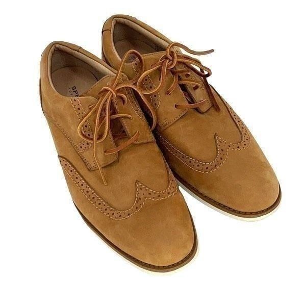 Sperry Top-Sider Light Tan Leather Wing-Tip Oxfords Men Size 9.5 M