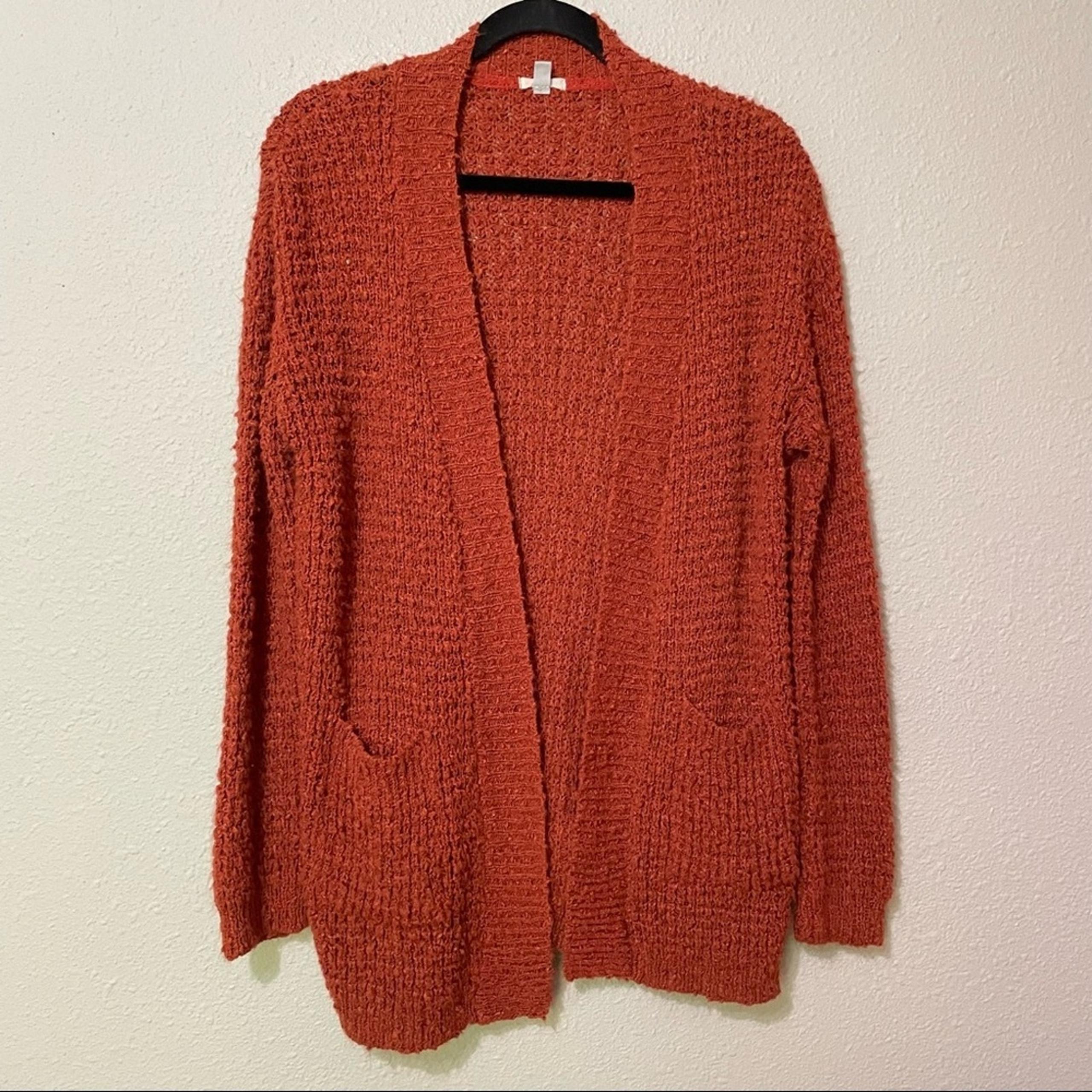Ecote Urban Outfitters Orange Chunky Knit Open Front Cardigan Sweater Womens S
