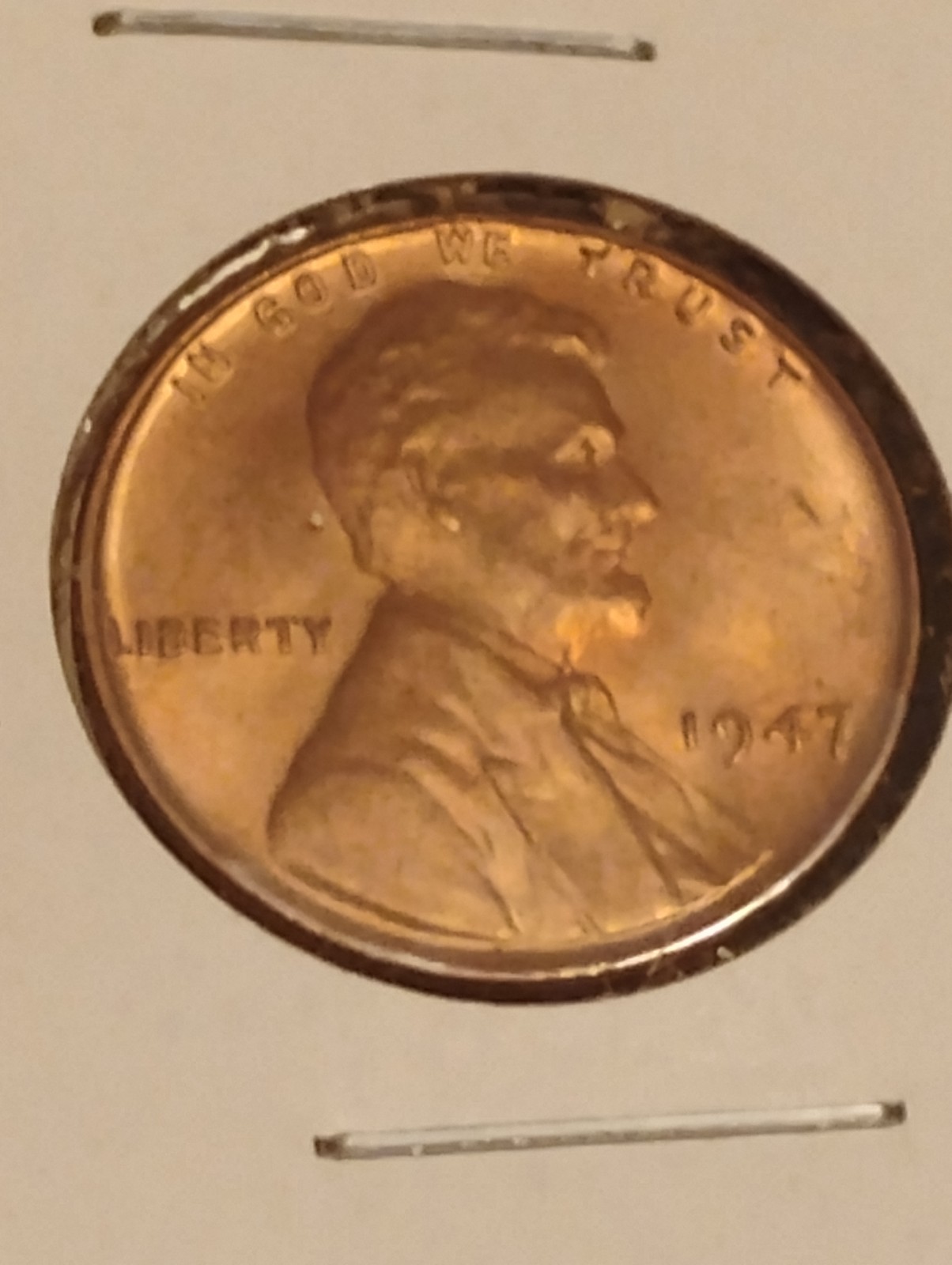 No mint 1947 red wheat penny