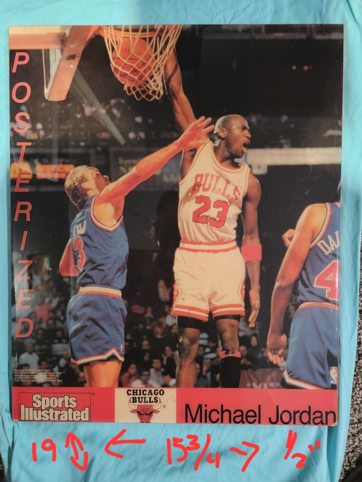 Vintage posterized 16×20 Chicago bulls Micheal Jordan sports illustrated 1992