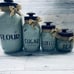 Chalk painted distressed mason jars